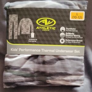 Athletic Works Gray Camo Kids Thermal Underwear Set